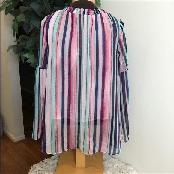 JENNIFER Lopez Medium shirred peasant too with chiffon construction - Picture 3 of 16